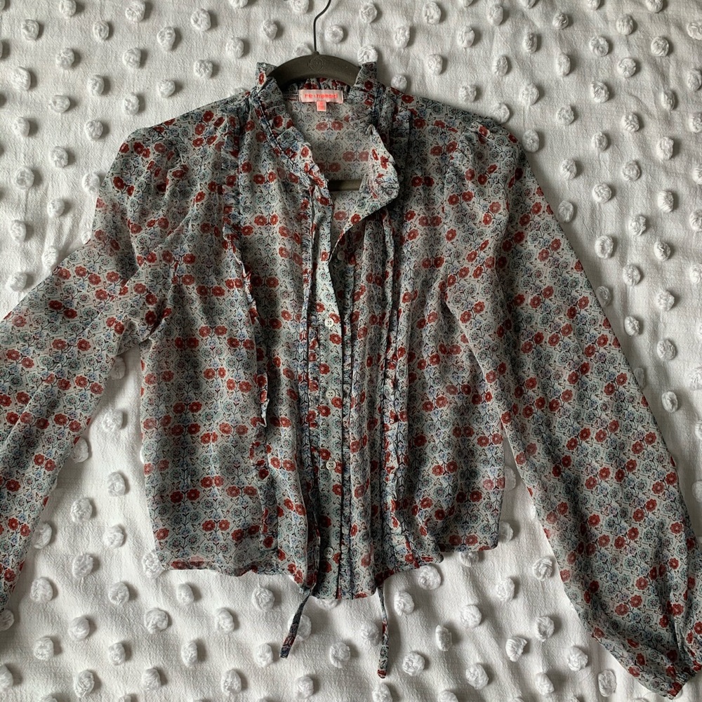 Sheer Flower Blouse